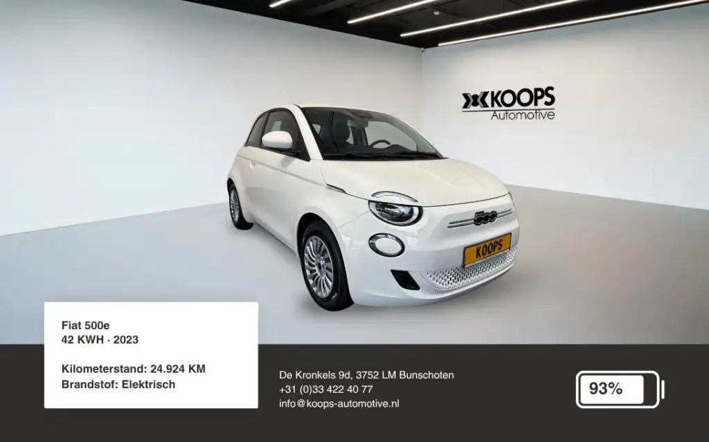 Fiat 500e 42 KWH SOH 93% | Carplay | Cruise control | Lane a