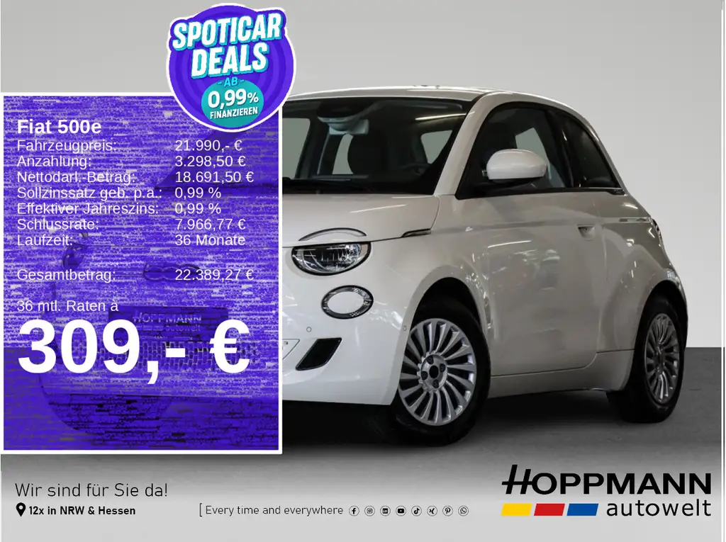 Fiat 500e *Klimaautom.*SHZ*Kamera*PDC*AntroidAuto*CarP