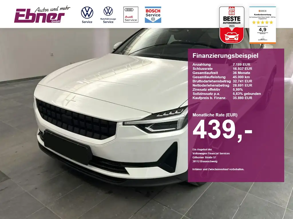 Polestar 2 PERFORMANCE PLUS PANO+MEMORY+WPUMPE+HK-SOUND+BREMB