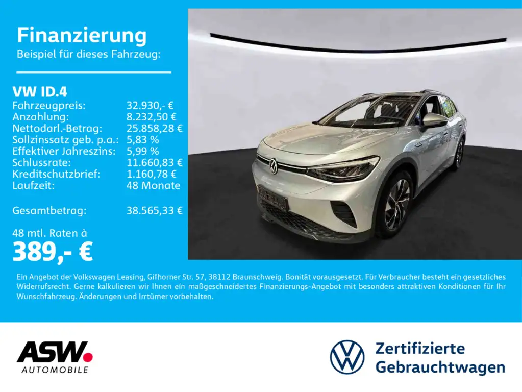 Volkswagen ID.4 Pro 4MOTION Navi LED ACC HUD 360° SHZ WÄPU