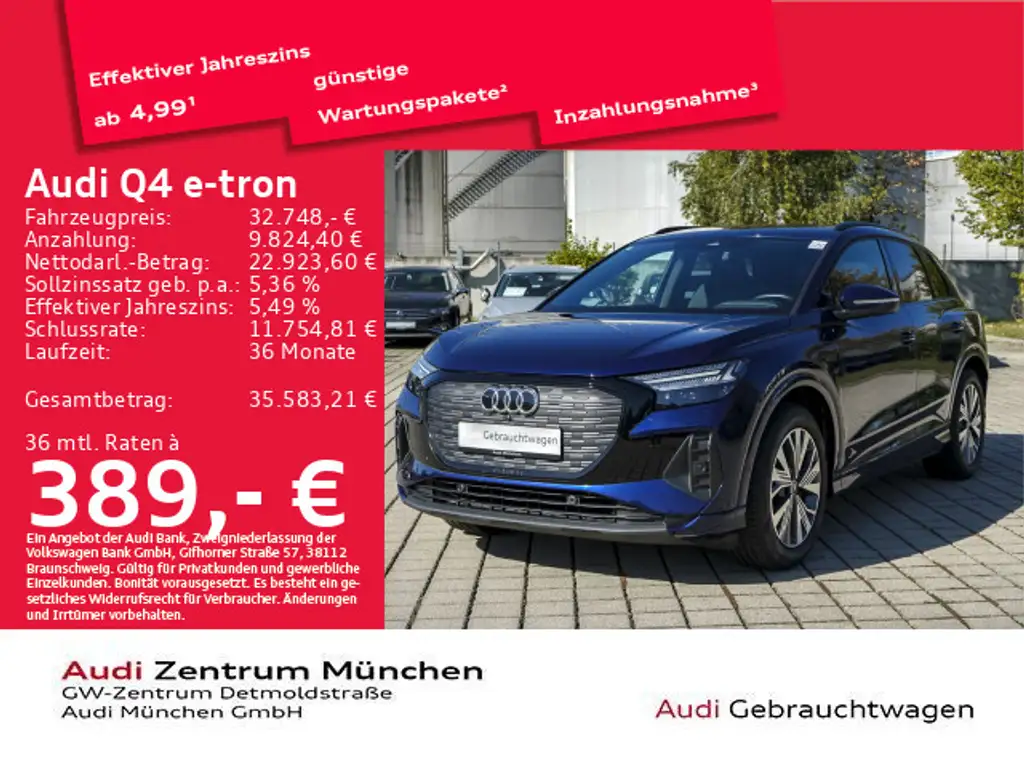 Audi Q4 e-tron 40 S line Matrix/Navi+/Kamera