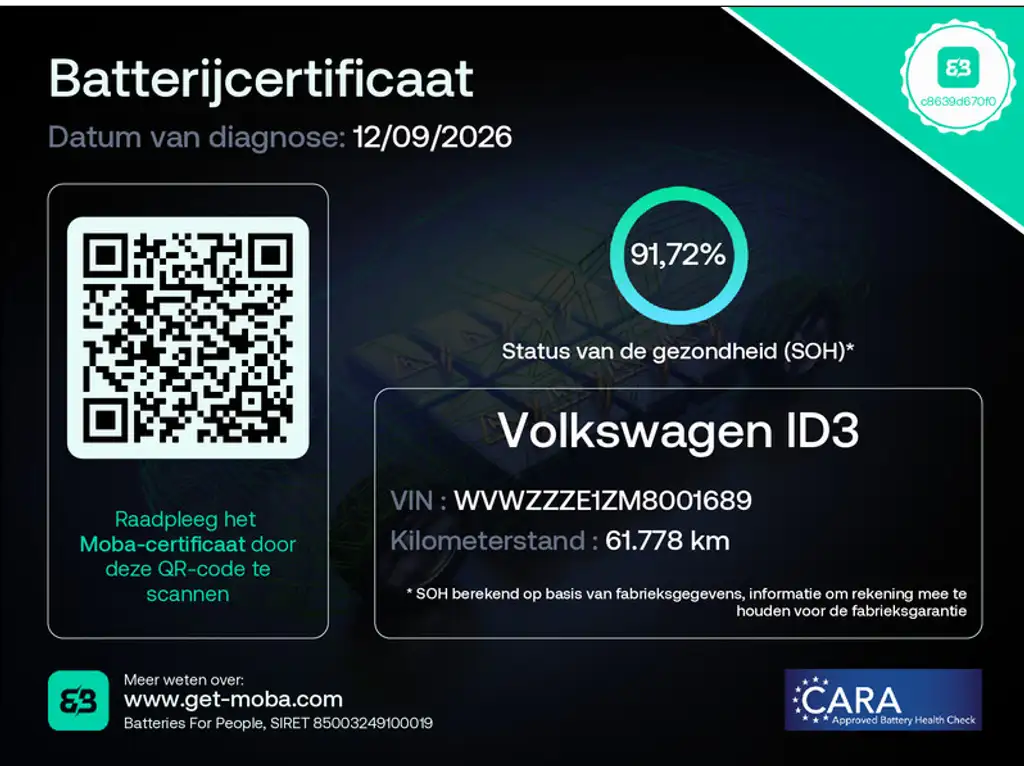 Volkswagen ID.3 Pro 58 kWh SOH 91,72% | 145PK / 107kW, Parkeersens