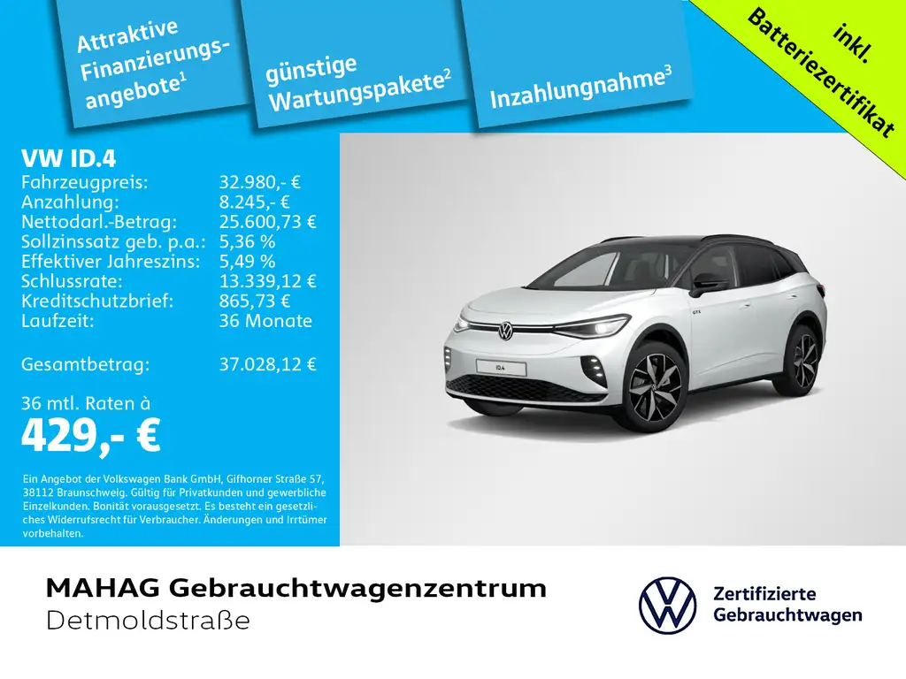 Volkswagen ID.4 GTX 4 Mot 220 kW IQ.Light IQ.Drive Pano Nav