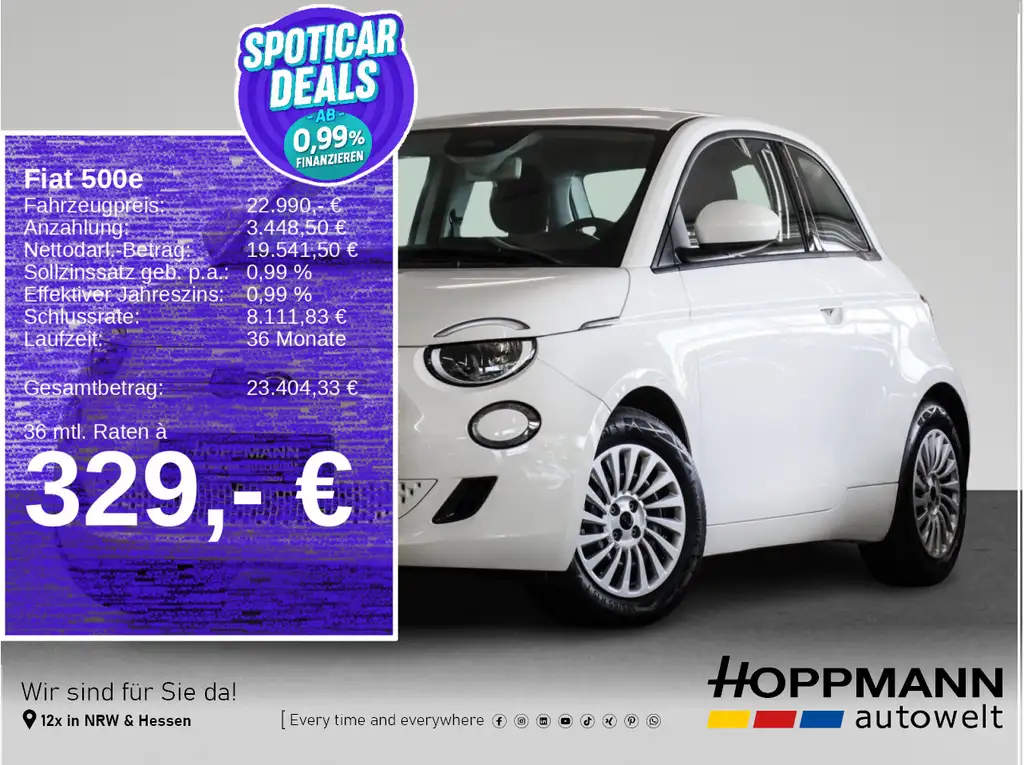 Fiat 500e *Klimaautomatik*CarPlay*AntroidAuto*Regensen