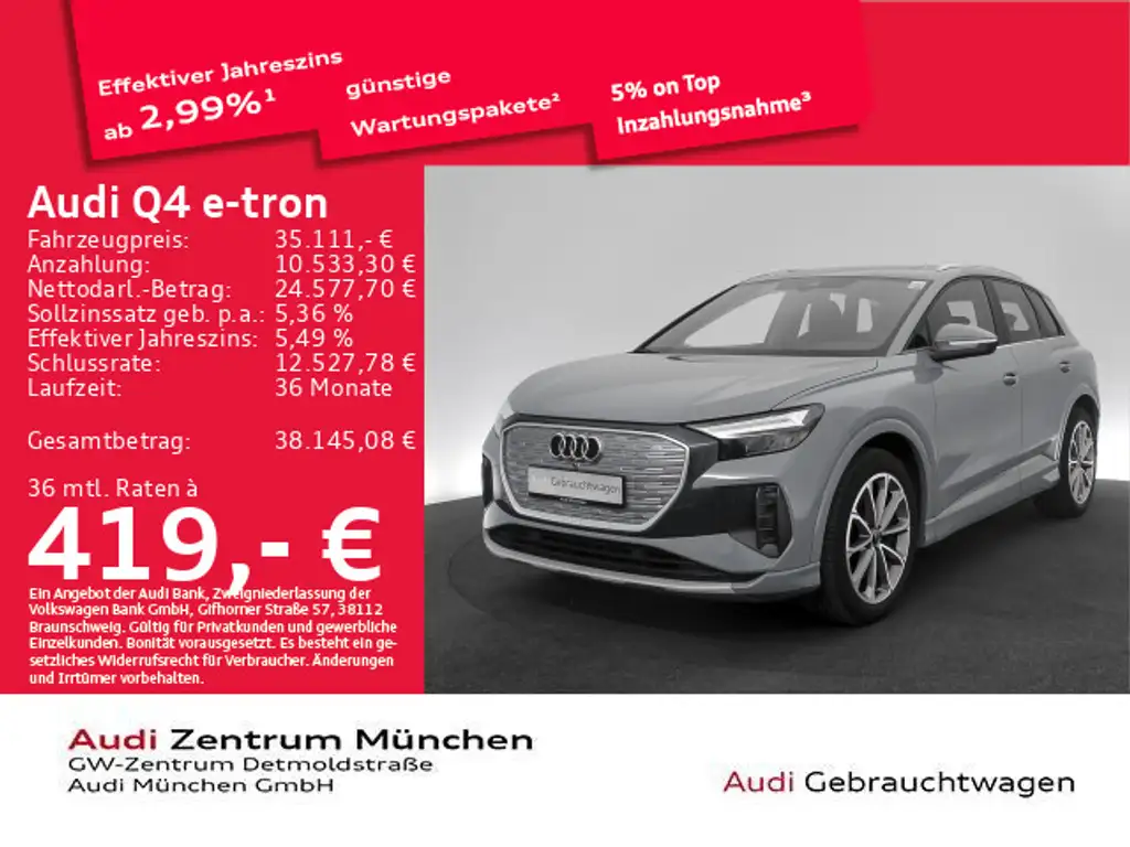Audi Q4 e-tron 40 Pano/ACC/Virtual/Navi+