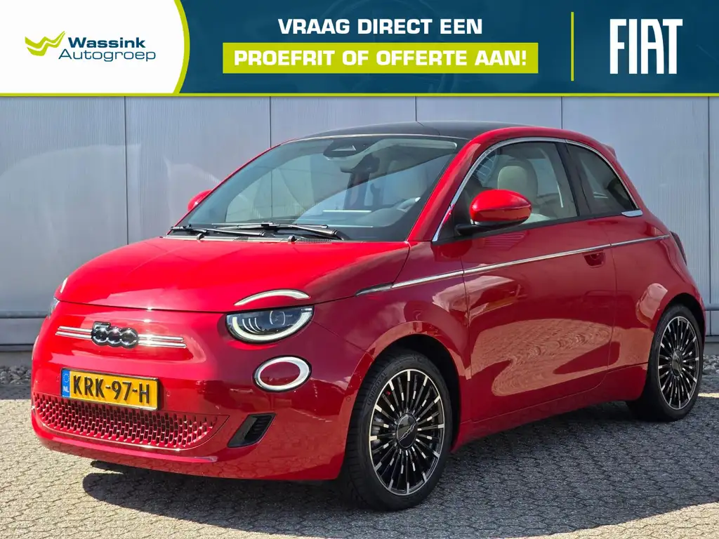 Fiat 500e La Prima 42 kWh Navigatie | Lederen bekleding | SO