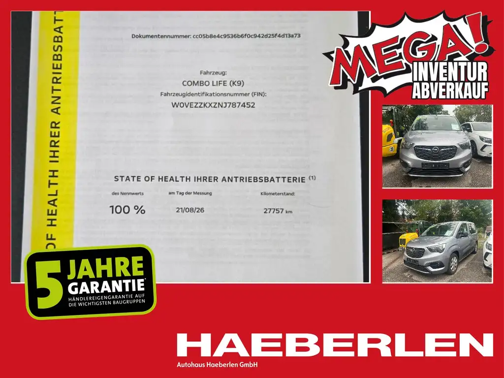 Opel Combo Life E Edition e -Edition Fernlichtass.