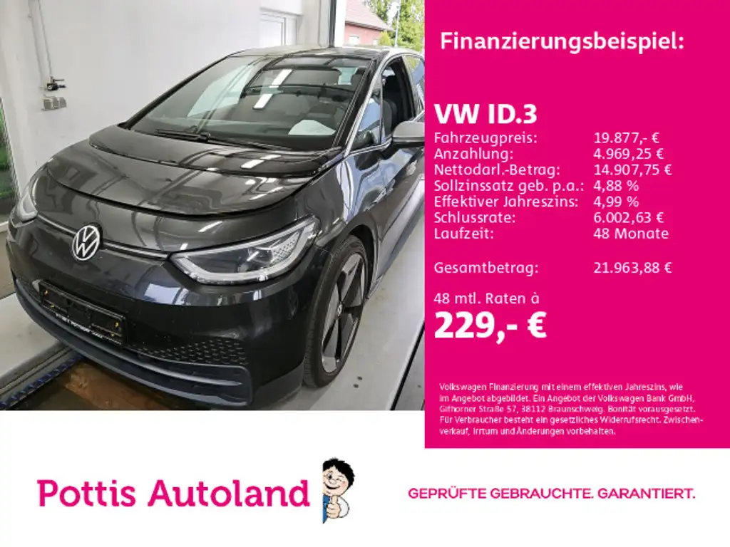 Volkswagen ID.3 PRO PERFORMANCE 1ST MAX PANO NAVI KAMERA SI