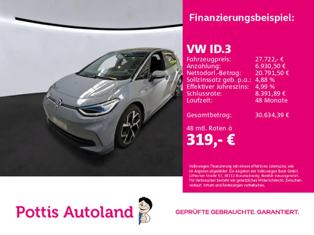 Volkswagen ID.3 PRO MOVE NAVI KAMERA SITZHZG PDC LED