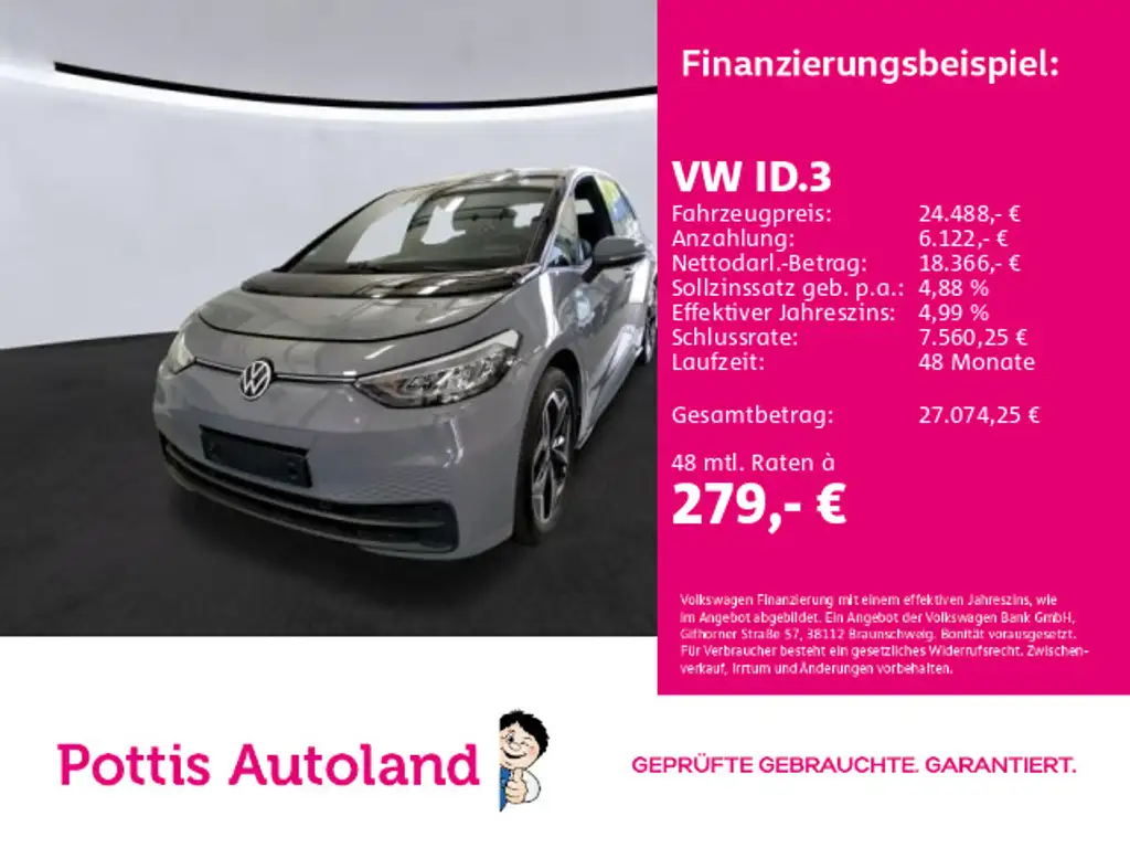 Volkswagen ID.3 PRO PERFORMANCE KAMERA SITZHZG PDC KLIMA LE