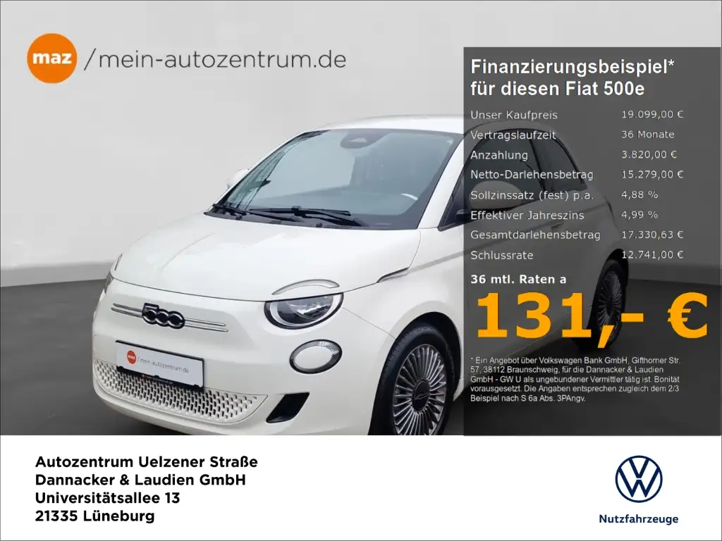 Fiat 500e Klima el. Fensterheber Tempomat Radio 42kWh