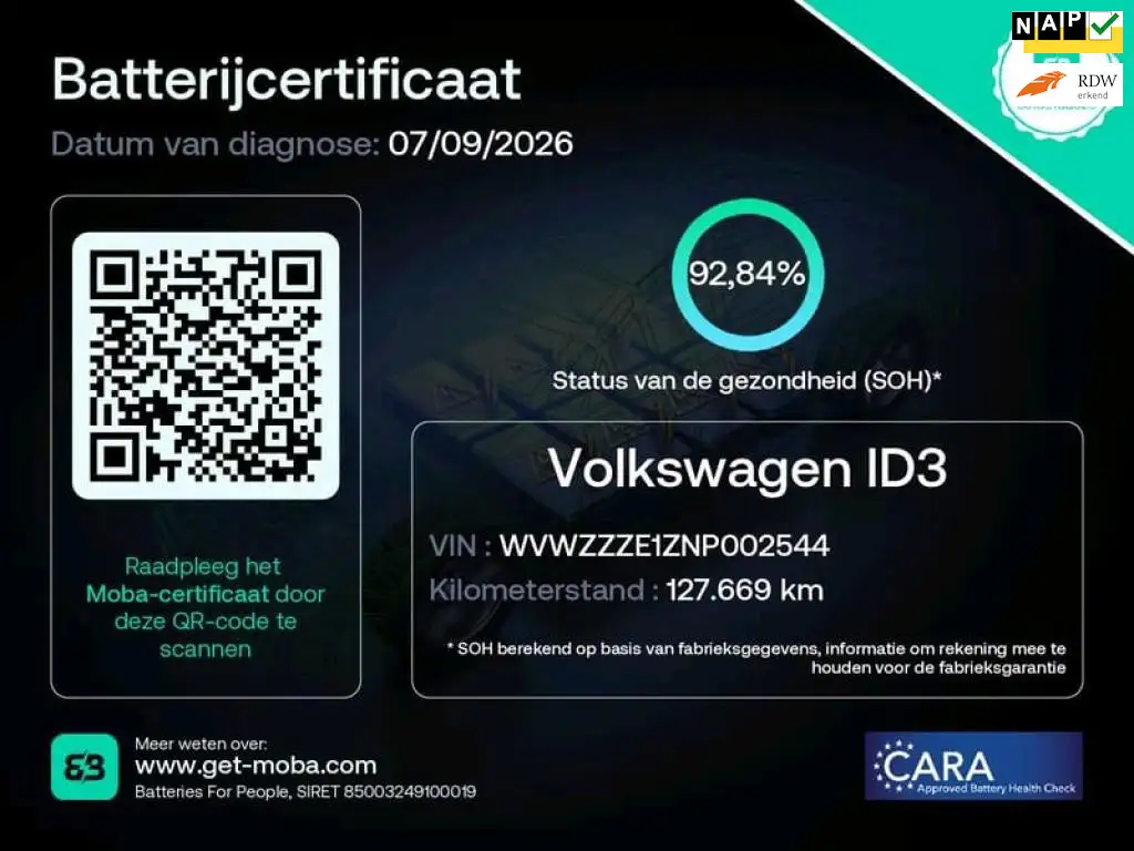 Volkswagen ID.3 Life 58 kWh Adaptive Stoelverw 93% SOH Rijklaarpri