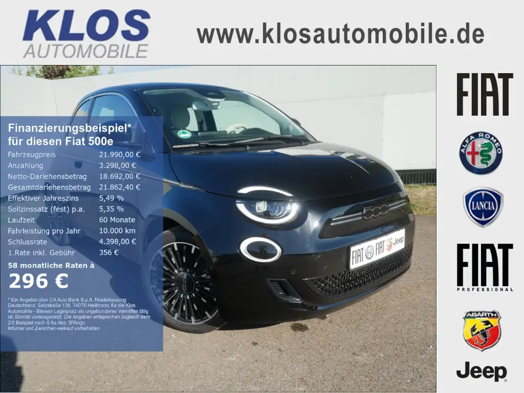 Fiat 500e BY BOCELLI AT 42 Kwh 118PS LED NAVI WINTER