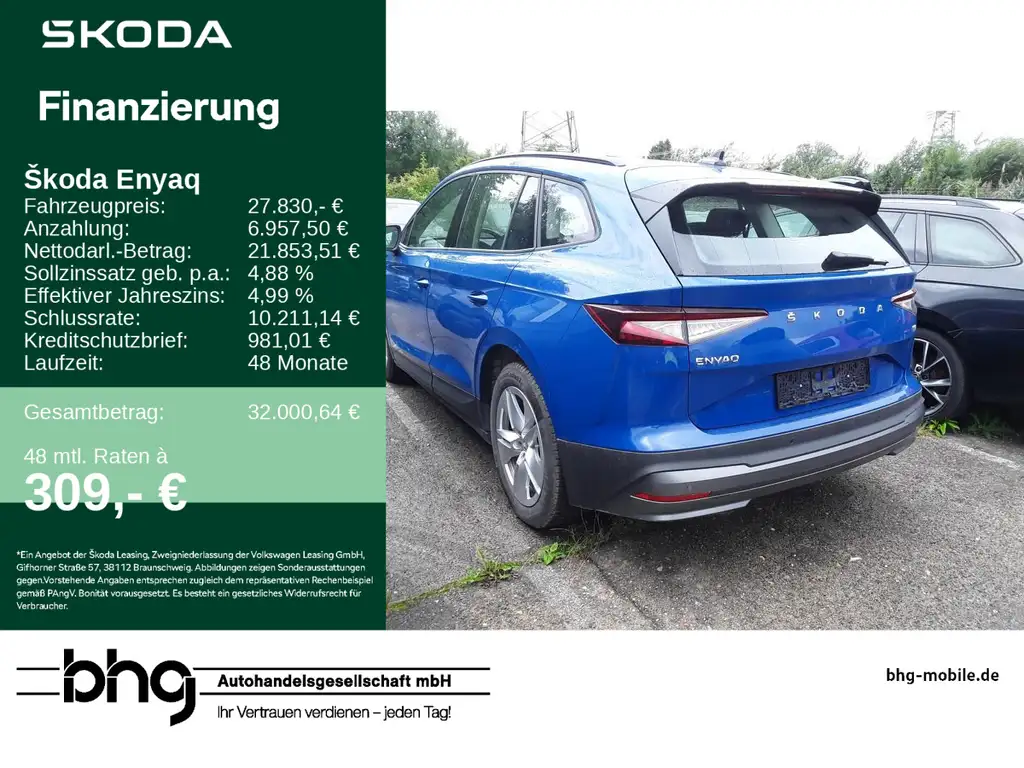Skoda Enyaq ENYAQ 50 i.V Navi connect Kamera LED GRA Teilled