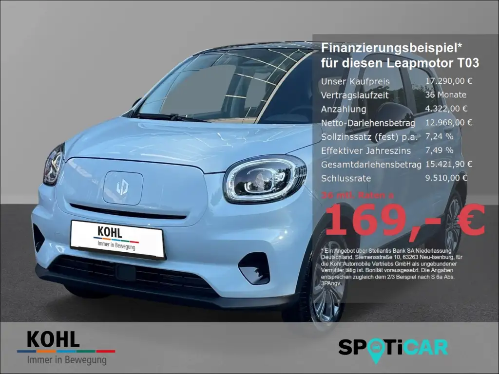 Leapmotor T03 Design PDC DAB+ Totwinkel Rückfahrkamera