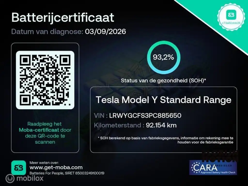 Tesla Model Y RWD 58 kWh | 93,2% SOH | 20 “ Turbine velgen | 360